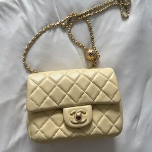 Chanel yellow small bag on chain